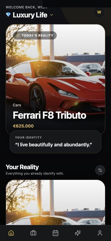 Wish Fulfilled Home showing a Ferrari F8 Tributo in Today’s Reality